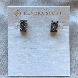 Kendra Scott Paola Earrings Silver Platinum Drusy
